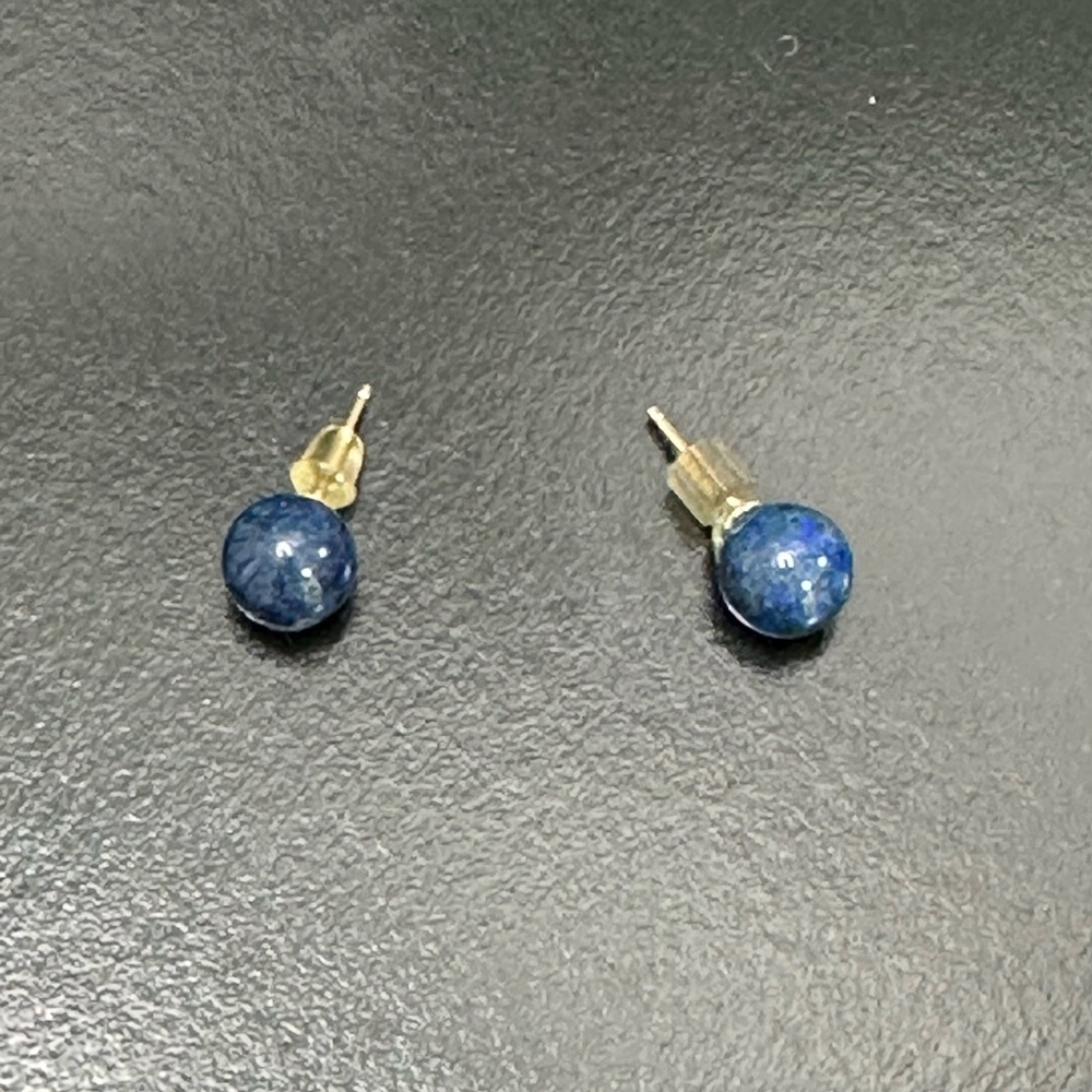 Lapis Lazuli Ball Stud Earrings